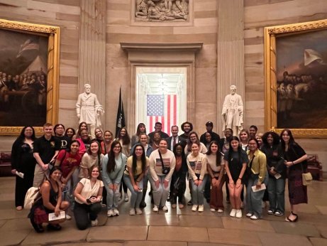 Student Group Photo in a National Monument history museum